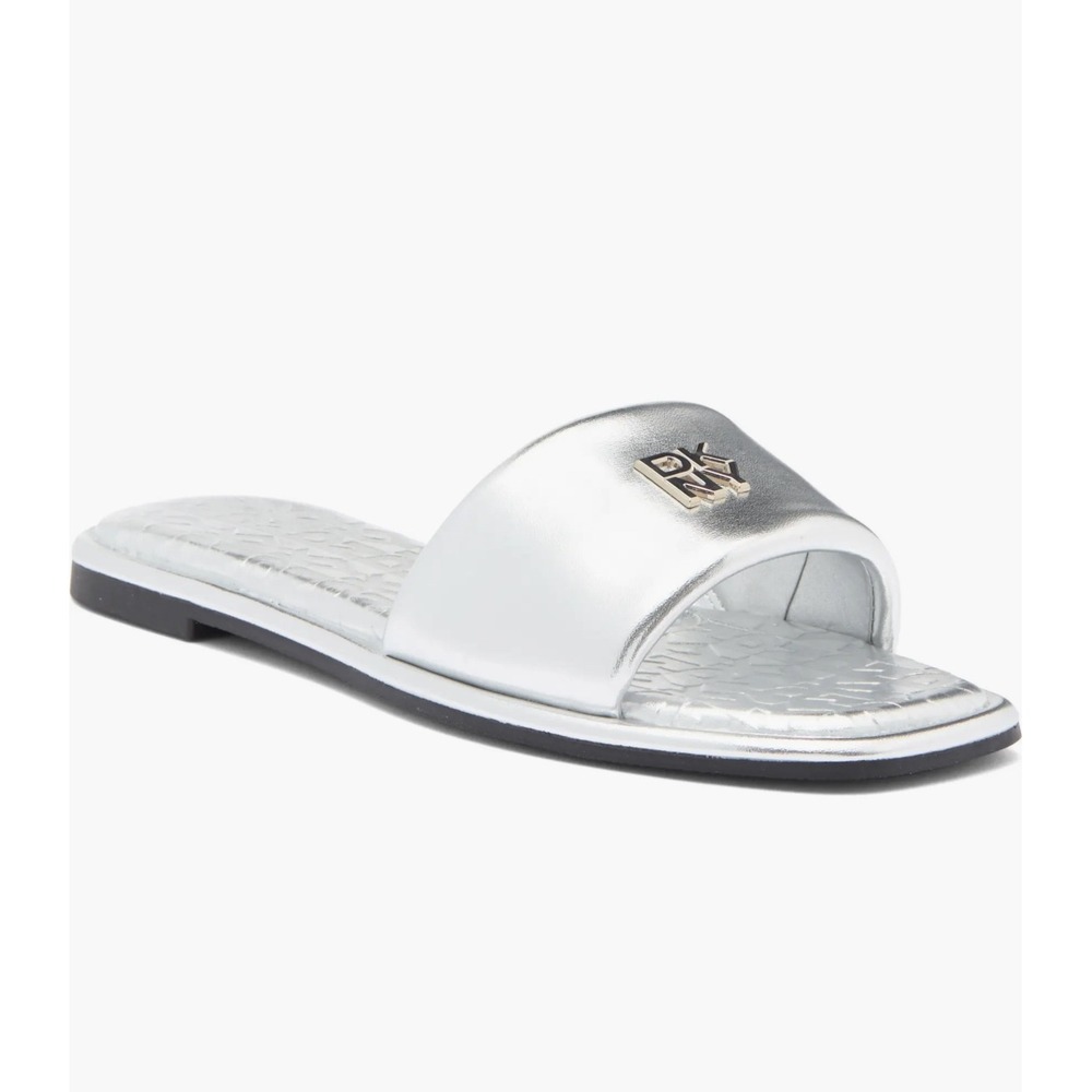 New DKNY Bunnie Slide Sandal in Silver Size 7